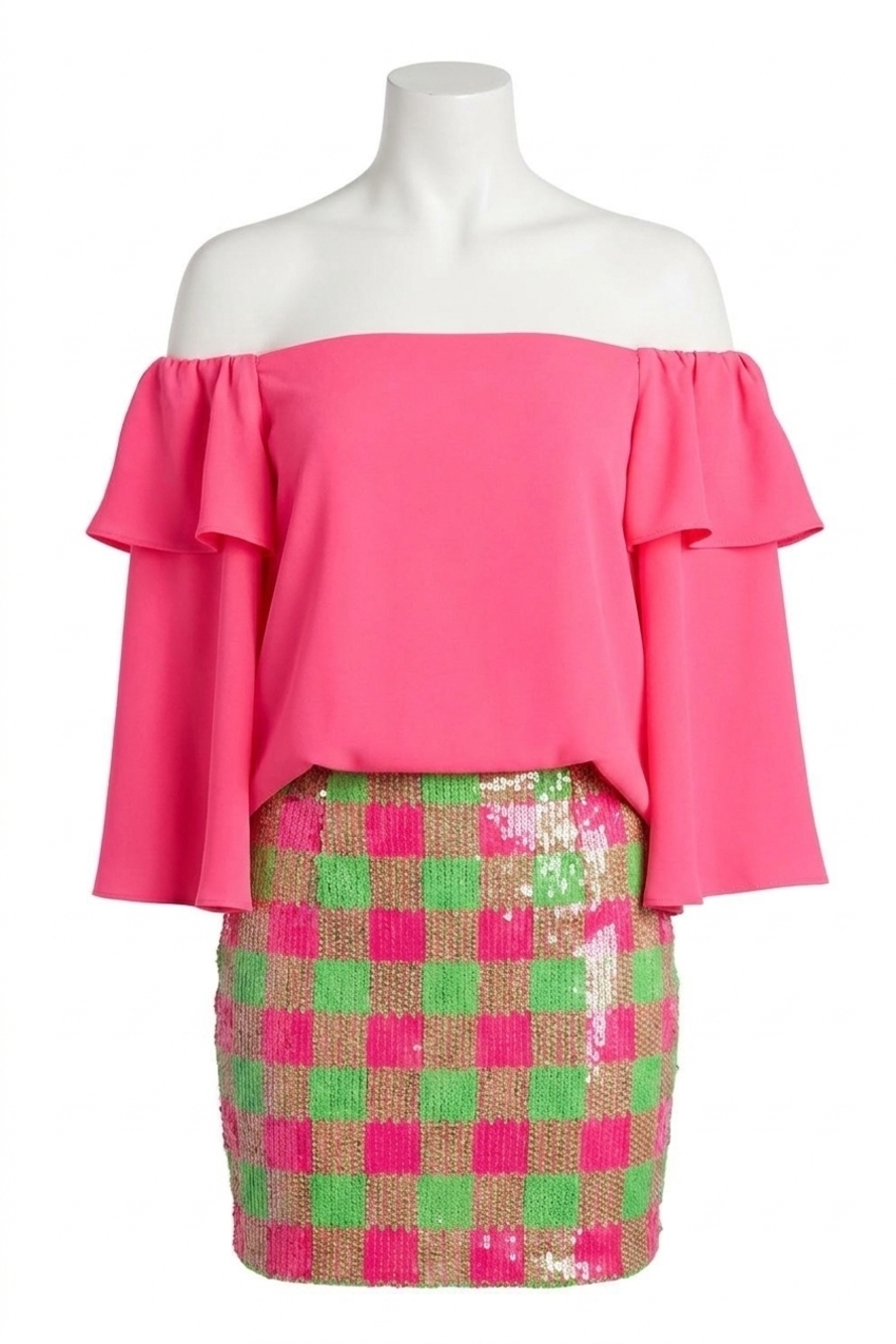 NEW TRINA TURK excited top in plk